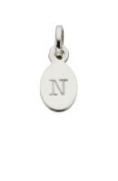 KA Oval Letter N, Sterling Silver